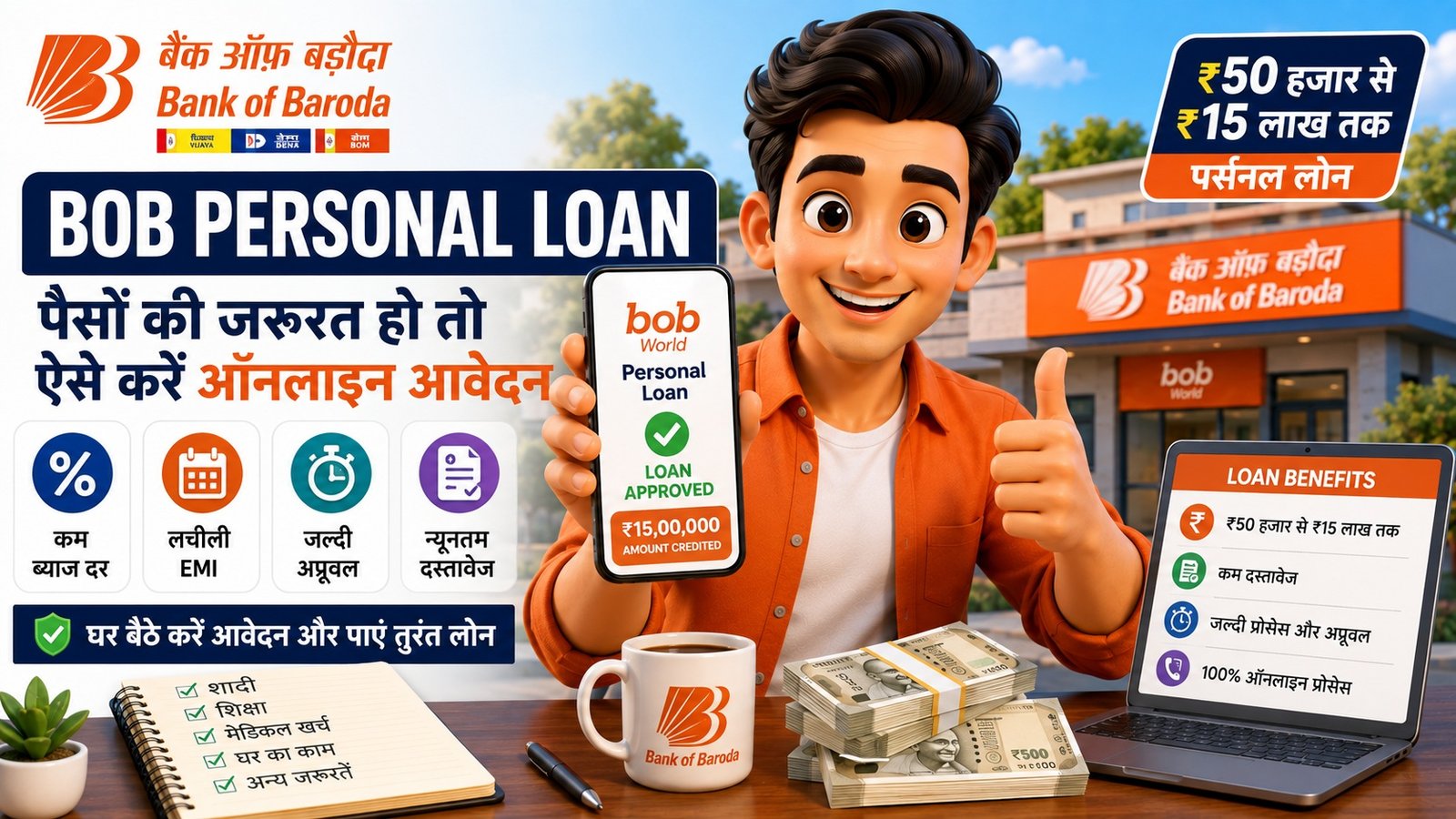 Bank of Baroda Personal Loan : पैसों की जरूरत हो तो ऐसे करें BOB Personal Loan के लिए ऑनलाइन आवेदन
